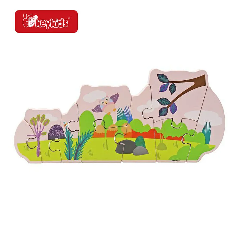 Customize Early Educational Toy Cartoon Owl Wooden Jigsaw Puzzle For Kids W14A383